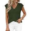 image:imagePRETTYGARDEN Womens 2026 Lightweight Sweaters Vest Spring Trendy Cap Sleeve V Neck Knit Tank Tops Summer Going Out OutfitsArmy Green