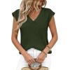 image:imagePRETTYGARDEN Womens 2026 Lightweight Sweaters Vest Spring Trendy Cap Sleeve V Neck Knit Tank Tops Summer Going Out OutfitsArmy Green