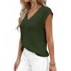 image:imagePRETTYGARDEN Womens 2026 Lightweight Sweaters Vest Spring Trendy Cap Sleeve V Neck Knit Tank Tops Summer Going Out OutfitsArmy Green