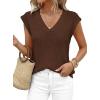 image:imagePRETTYGARDEN Womens 2026 Lightweight Sweaters Vest Spring Trendy Cap Sleeve V Neck Knit Tank Tops Summer Going Out OutfitsCoffee