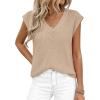 image:imagePRETTYGARDEN Womens 2026 Lightweight Sweaters Vest Spring Trendy Cap Sleeve V Neck Knit Tank Tops Summer Going Out OutfitsLight Khaki