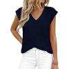 image:imagePRETTYGARDEN Womens 2026 Lightweight Sweaters Vest Spring Trendy Cap Sleeve V Neck Knit Tank Tops Summer Going Out OutfitsNavy Blue