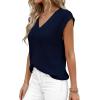 image:imagePRETTYGARDEN Womens 2026 Lightweight Sweaters Vest Spring Trendy Cap Sleeve V Neck Knit Tank Tops Summer Going Out OutfitsNavy Blue