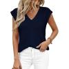 image:imagePRETTYGARDEN Womens 2026 Lightweight Sweaters Vest Spring Trendy Cap Sleeve V Neck Knit Tank Tops Summer Going Out OutfitsNavy Blue