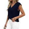 image:imagePRETTYGARDEN Womens 2026 Lightweight Sweaters Vest Spring Trendy Cap Sleeve V Neck Knit Tank Tops Summer Going Out OutfitsNavy Blue