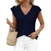 image:imagePRETTYGARDEN Womens 2026 Lightweight Sweaters Vest Spring Trendy Cap Sleeve V Neck Knit Tank Tops Summer Going Out OutfitsNavy Blue
