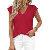 image:imagePRETTYGARDEN Womens 2026 Lightweight Sweaters Vest Spring Trendy Cap Sleeve V Neck Knit Tank Tops Summer Going Out OutfitsRed