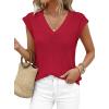 image:imagePRETTYGARDEN Womens 2026 Lightweight Sweaters Vest Spring Trendy Cap Sleeve V Neck Knit Tank Tops Summer Going Out OutfitsRed