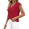 image:imagePRETTYGARDEN Womens 2026 Lightweight Sweaters Vest Spring Trendy Cap Sleeve V Neck Knit Tank Tops Summer Going Out OutfitsRed
