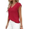 image:imagePRETTYGARDEN Womens 2026 Lightweight Sweaters Vest Spring Trendy Cap Sleeve V Neck Knit Tank Tops Summer Going Out OutfitsRed