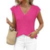 image:imagePRETTYGARDEN Womens 2026 Lightweight Sweaters Vest Spring Trendy Cap Sleeve V Neck Knit Tank Tops Summer Going Out OutfitsRose Red