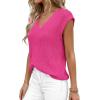 image:imagePRETTYGARDEN Womens 2026 Lightweight Sweaters Vest Spring Trendy Cap Sleeve V Neck Knit Tank Tops Summer Going Out OutfitsRose Red