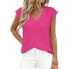 image:imagePRETTYGARDEN Womens 2026 Lightweight Sweaters Vest Spring Trendy Cap Sleeve V Neck Knit Tank Tops Summer Going Out OutfitsRose Red