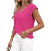 image:imagePRETTYGARDEN Womens 2026 Lightweight Sweaters Vest Spring Trendy Cap Sleeve V Neck Knit Tank Tops Summer Going Out OutfitsRose Red
