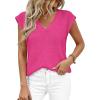 image:imagePRETTYGARDEN Womens 2026 Lightweight Sweaters Vest Spring Trendy Cap Sleeve V Neck Knit Tank Tops Summer Going Out OutfitsRose Red