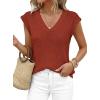 image:imagePRETTYGARDEN Womens 2026 Lightweight Sweaters Vest Spring Trendy Cap Sleeve V Neck Knit Tank Tops Summer Going Out OutfitsRust Red