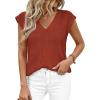 image:imagePRETTYGARDEN Womens 2026 Lightweight Sweaters Vest Spring Trendy Cap Sleeve V Neck Knit Tank Tops Summer Going Out OutfitsRust Red