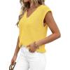 image:imagePRETTYGARDEN Womens 2026 Lightweight Sweaters Vest Spring Trendy Cap Sleeve V Neck Knit Tank Tops Summer Going Out OutfitsYellow