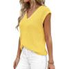 image:imagePRETTYGARDEN Womens 2026 Lightweight Sweaters Vest Spring Trendy Cap Sleeve V Neck Knit Tank Tops Summer Going Out OutfitsYellow