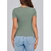 image:imagePRETTYGARDEN Womens 2026 Summer Short Sleeve Tops Ribbed Henley Button Slim Fit Basic Casual T Shirts Blouse Fashion ClothingLight Green