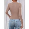 image:imagePRETTYGARDEN Womens Long Sleeve T Shirts 2026 Fall Trendy Deep V Neck Slim Fit Basic Crop Tops Casual Going Out TopCoffee