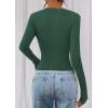 image:imagePRETTYGARDEN Womens Long Sleeve T Shirts 2026 Fall Trendy Deep V Neck Slim Fit Basic Crop Tops Casual Going Out TopDark Green