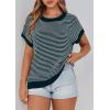 image:imagePRETTYGARDEN Womens Short Sleeve Sweater Spring Summer 2026 Round Neck Striped Pullover Cap Sleeve Knit Sweater Vest TopsMalachite Green