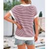 image:imagePRETTYGARDEN Womens Short Sleeve Sweater Spring Summer 2026 Round Neck Striped Pullover Cap Sleeve Knit Sweater Vest TopsRed