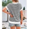 image:imagePRETTYGARDEN Womens Short Sleeve Sweater Spring Summer 2026 Round Neck Striped Pullover Cap Sleeve Knit Sweater Vest TopsWhite