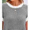 image:imagePRETTYGARDEN Womens Short Sleeve Sweater Spring Summer 2026 Round Neck Striped Pullover Cap Sleeve Knit Sweater Vest TopsWhite