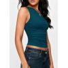 image:imagePRETTYGARDEN Womens Sleeveless One Shoulder Tank Top Ruched Slim Fit Shirts Basic Crop Y2k Tops 2026 Spring Fashion ClothingDark Blue