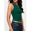 image:imagePRETTYGARDEN Womens Sleeveless One Shoulder Tank Top Ruched Slim Fit Shirts Basic Crop Y2k Tops 2026 Spring Fashion ClothingDark Green