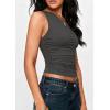 image:imagePRETTYGARDEN Womens Sleeveless One Shoulder Tank Top Ruched Slim Fit Shirts Basic Crop Y2k Tops 2026 Spring Fashion ClothingDark Grey