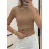 image:imagePRETTYGARDEN Womens Summer Short Sleeve Tops Boat Neck Ribbed Knit Slim Fit T Shirt Casual Basic Top 2026 Spring ClothesLight Khaki