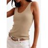 image:imagePRETTYGARDEN Womens Summer Sleeveless Tank Tops 2026 V Neck Ruffle Lightweight Ribbed Knit Shirt Casual Going Out TopDark Apricot