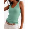 image:imagePRETTYGARDEN Womens Summer Sleeveless Tank Tops 2026 V Neck Ruffle Lightweight Ribbed Knit Shirt Casual Going Out TopGreen