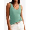 image:imagePRETTYGARDEN Womens Summer Sleeveless Tank Tops 2026 V Neck Ruffle Lightweight Ribbed Knit Shirt Casual Going Out TopGreen
