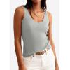 image:imagePRETTYGARDEN Womens Summer Sleeveless Tank Tops 2026 V Neck Ruffle Lightweight Ribbed Knit Shirt Casual Going Out TopGrey