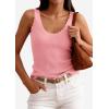 image:imagePRETTYGARDEN Womens Summer Sleeveless Tank Tops 2026 V Neck Ruffle Lightweight Ribbed Knit Shirt Casual Going Out TopPink