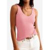 image:imagePRETTYGARDEN Womens Summer Sleeveless Tank Tops 2026 V Neck Ruffle Lightweight Ribbed Knit Shirt Casual Going Out TopPink