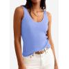 image:imagePRETTYGARDEN Womens Summer Sleeveless Tank Tops 2026 V Neck Ruffle Lightweight Ribbed Knit Shirt Casual Going Out TopSky Blue