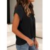 image:imagePRETTYGARDEN Womens Tops Dressy Casual Summer 2026 Short Sleeve Blouses Crew Neck Pleated Basic T Shirts Spring ClothesBlack