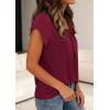 image:imagePRETTYGARDEN Womens Tops Dressy Casual Summer 2026 Short Sleeve Blouses Crew Neck Pleated Basic T Shirts Spring ClothesBurgundy