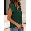 image:imagePRETTYGARDEN Womens Tops Dressy Casual Summer 2026 Short Sleeve Blouses Crew Neck Pleated Basic T Shirts Spring ClothesDark Green