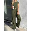 image:imagePRETTYGARDEN 2 Piece Lounge Sets For Women 2026 Summer Casual Outfits Cap Sleeve Belted Crop Tops Wide Palazzo Leg PantsArmy Green
