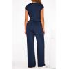 image:imagePRETTYGARDEN 2 Piece Lounge Sets For Women 2026 Summer Casual Outfits Cap Sleeve Belted Crop Tops Wide Palazzo Leg PantsNavy