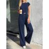 image:imagePRETTYGARDEN 2 Piece Lounge Sets For Women 2026 Summer Casual Outfits Cap Sleeve Belted Crop Tops Wide Palazzo Leg PantsNavy