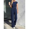 image:imagePRETTYGARDEN 2 Piece Lounge Sets For Women 2026 Summer Casual Outfits Cap Sleeve Belted Crop Tops Wide Palazzo Leg PantsNavy