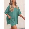 image:imagePRETTYGARDEN 2 Piece Sets for Women Summer 2026 Lounge Short Set Spring Matching Biker Shorts V Neck Oversized Shirt ClothingFruit Green