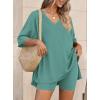 image:imagePRETTYGARDEN 2 Piece Sets for Women Summer 2026 Lounge Short Set Spring Matching Biker Shorts V Neck Oversized Shirt ClothingFruit Green
